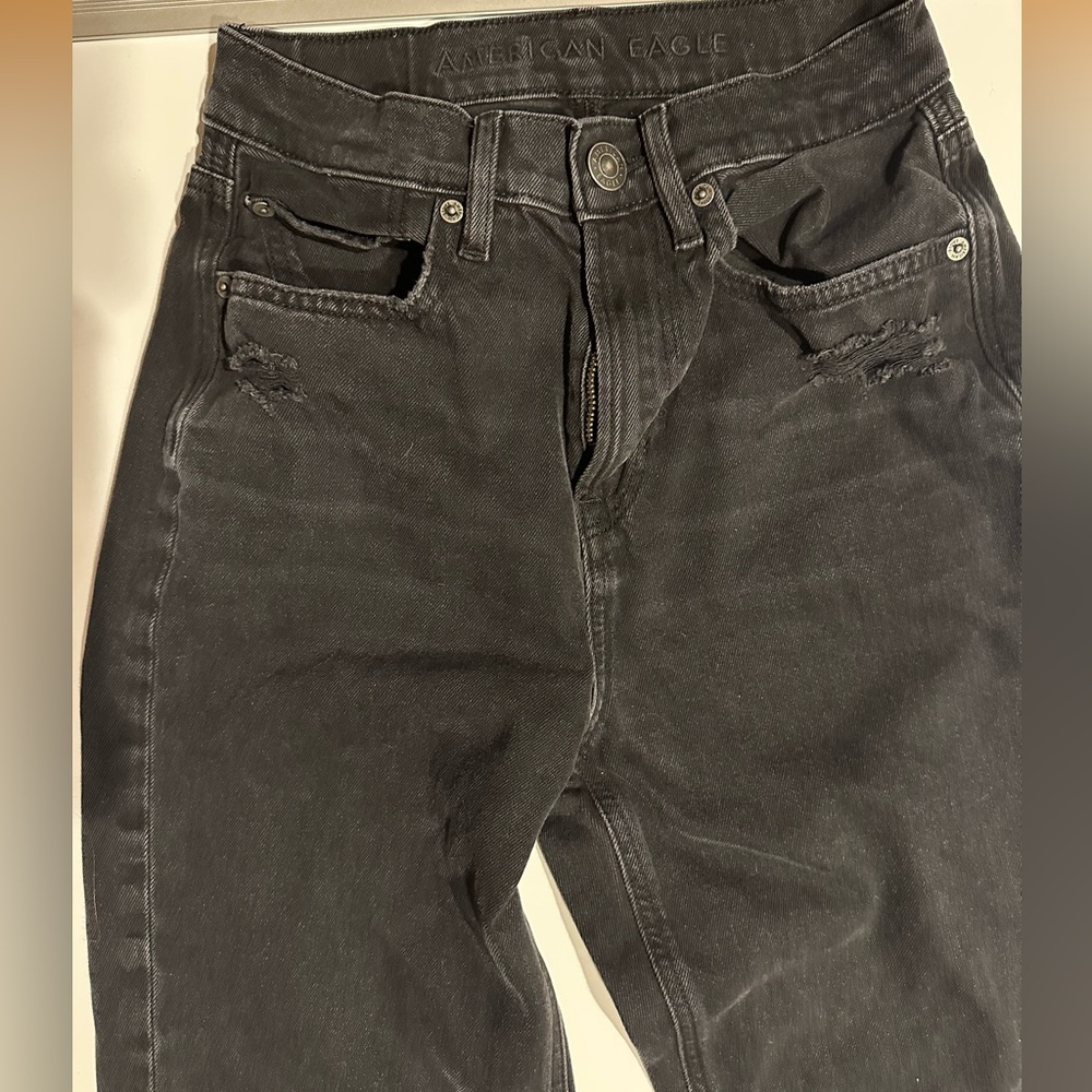 American Outfitters Mom Jeans black Size 2 High Waisted
